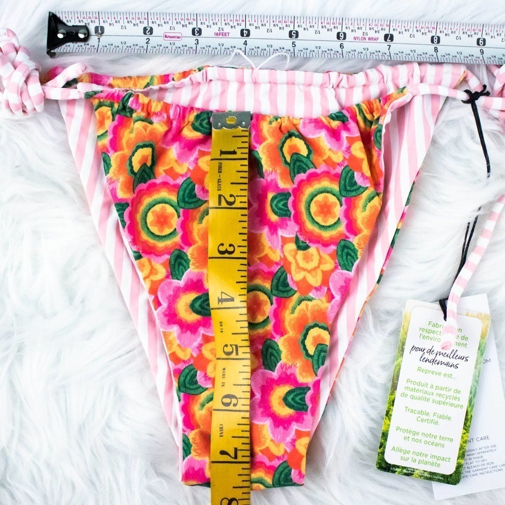 🍋 VDM the Label Pink Floral Bikini Bottoms Bikini Underwear Women Size Medium - Picture 6 of 7